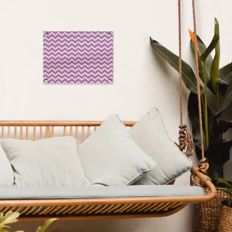 Tuinposter - Paars - Roze - Geometrisch - Chevron - Zigzag - Patroon — 5