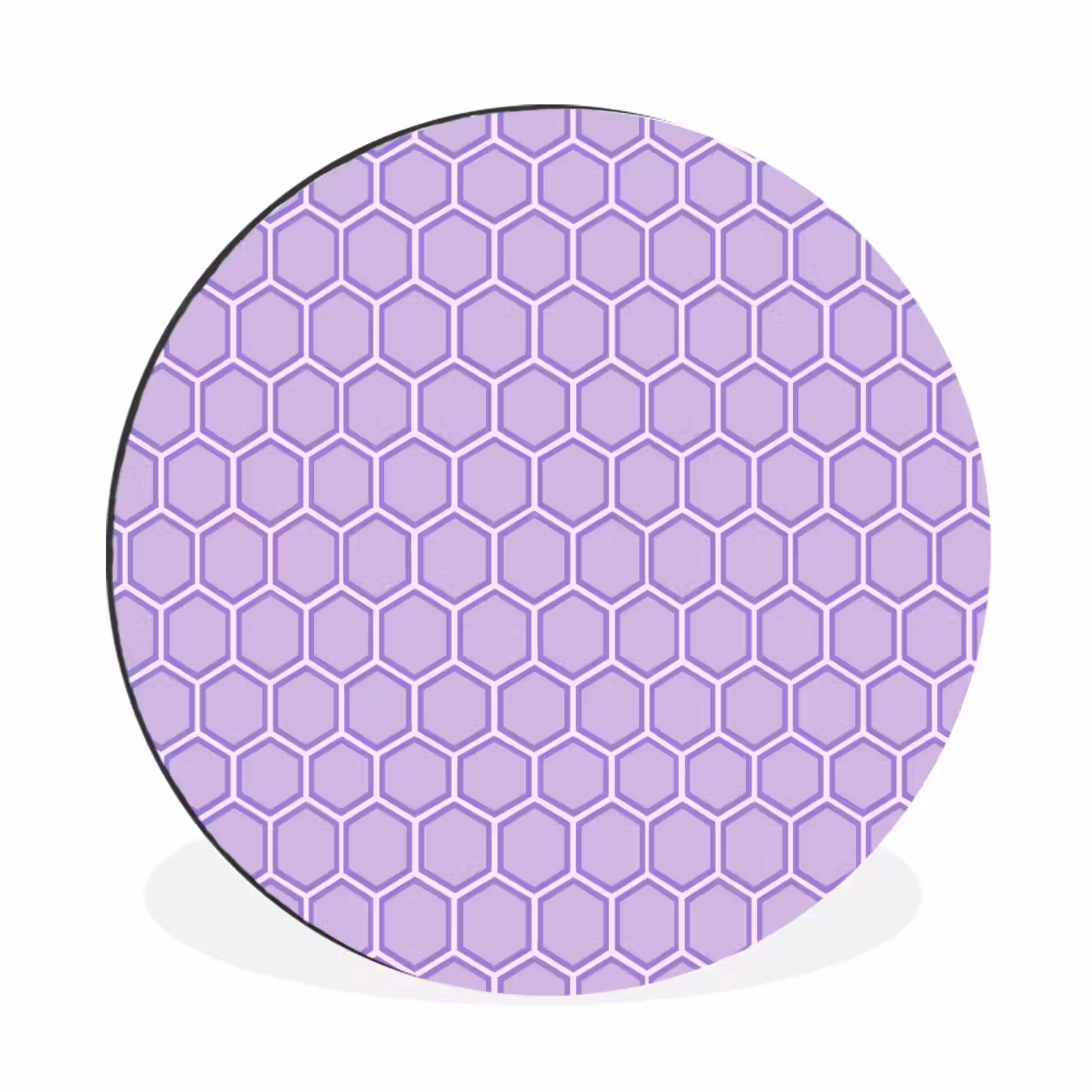 Muurcirkel aluminium - Paars - Geometrisch - Honeycomb - Bijenraat - Patroon — 1