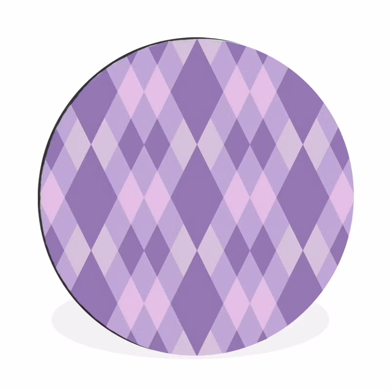 Muurcirkel aluminium - Paars - Geometrisch - Ruiten - Argyle - Patroon — 1