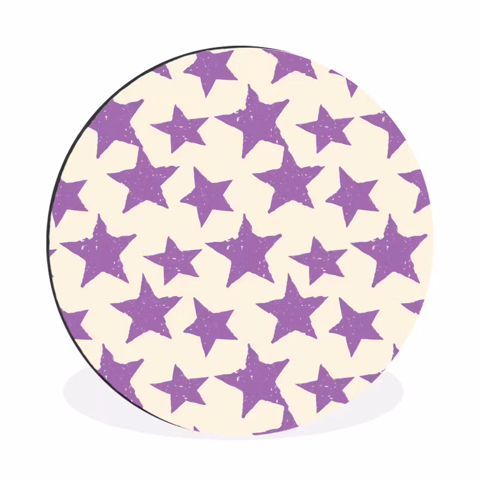 Muurcirkel aluminium - Paars - Geometrisch - Sterren - Stempel - Patroon — 1