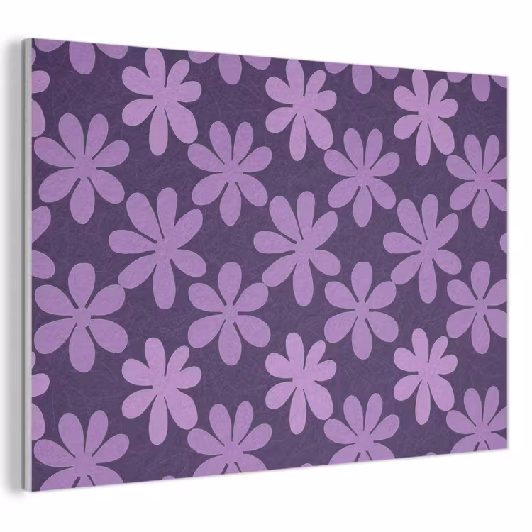 Akoestisch schilderij - Paars - Botanisch - Bloemen - Retro - Patroon — 1