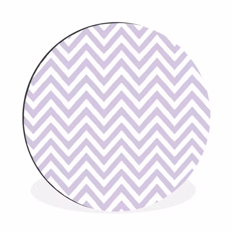 Muurcirkel aluminium - Lila - Geometrisch - Chevron - Zigzag - Patroon — 1