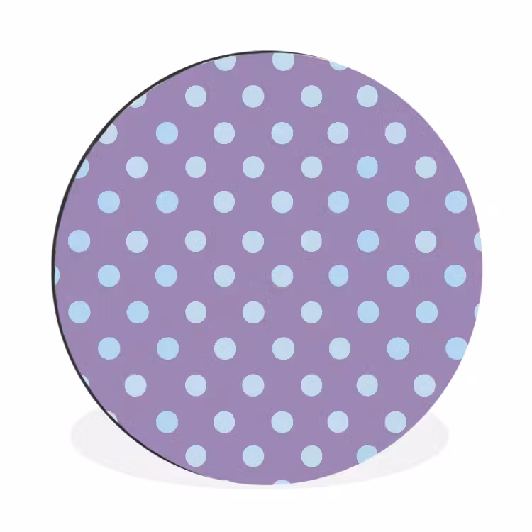 Muurcirkel aluminium - Paars - Blauw - Geometrisch - Stippen - Polka Dot - Patroon — 1