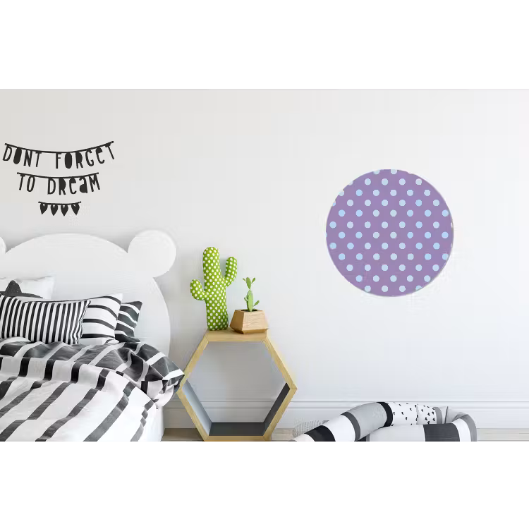 Muurcirkel aluminium - Paars - Blauw - Geometrisch - Stippen - Polka Dot - Patroon — 5