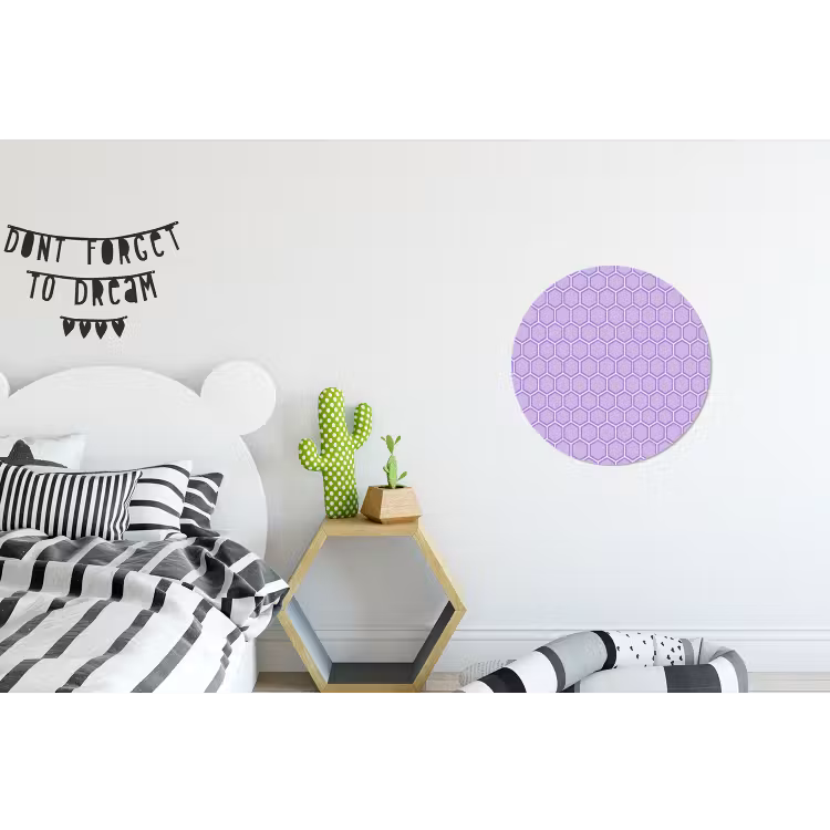Muurcirkel aluminium - Paars - Geometrisch - Honeycomb - Bijenraat - Patroon — 5