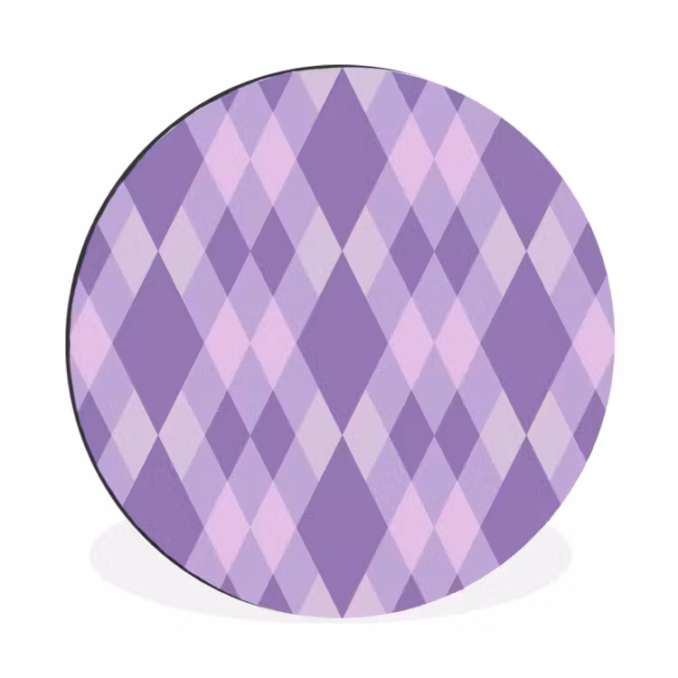 Muurcirkel aluminium - Paars - Geometrisch - Ruiten - Argyle - Patroon — 1