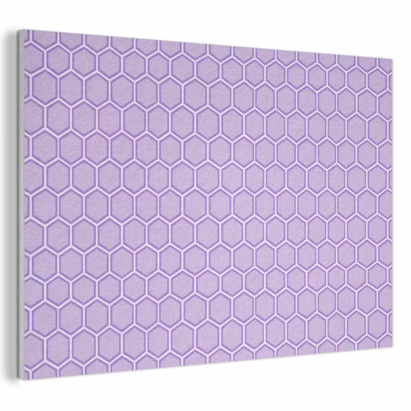Akoestisch schilderij - Paars - Geometrisch - Honeycomb - Bijenraat - Patroon — 1