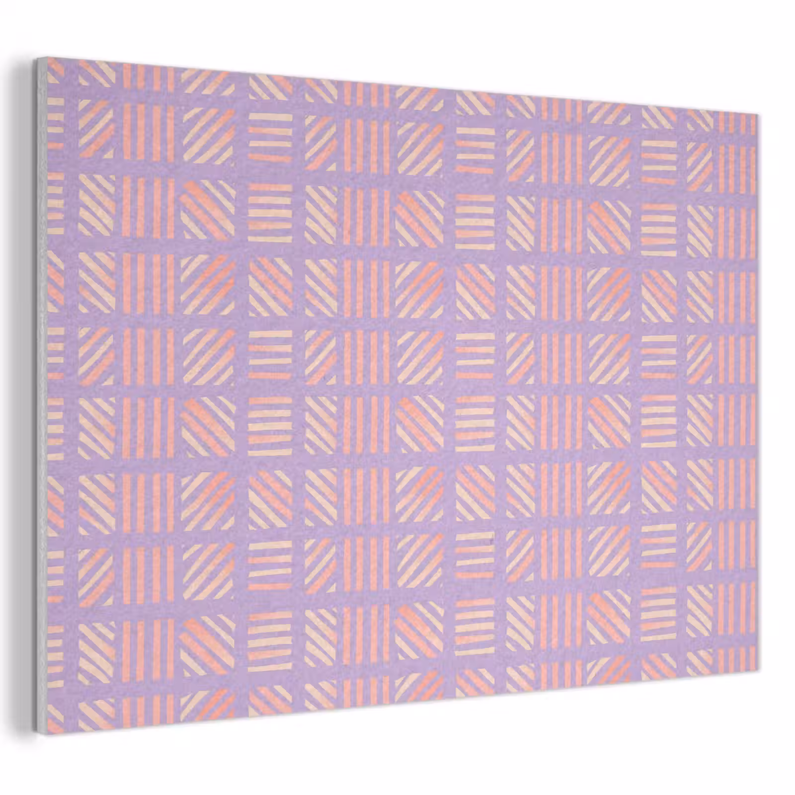 Akoestisch schilderij - Paars - Roze - Geometrisch - Strepen - Blokken - Patroon — 1