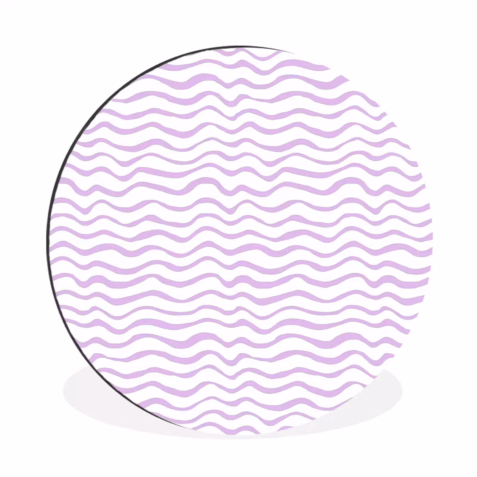 Muurcirkel aluminium - Lila - Geometrisch - Golfjes - Lijnen - Patroon — 1