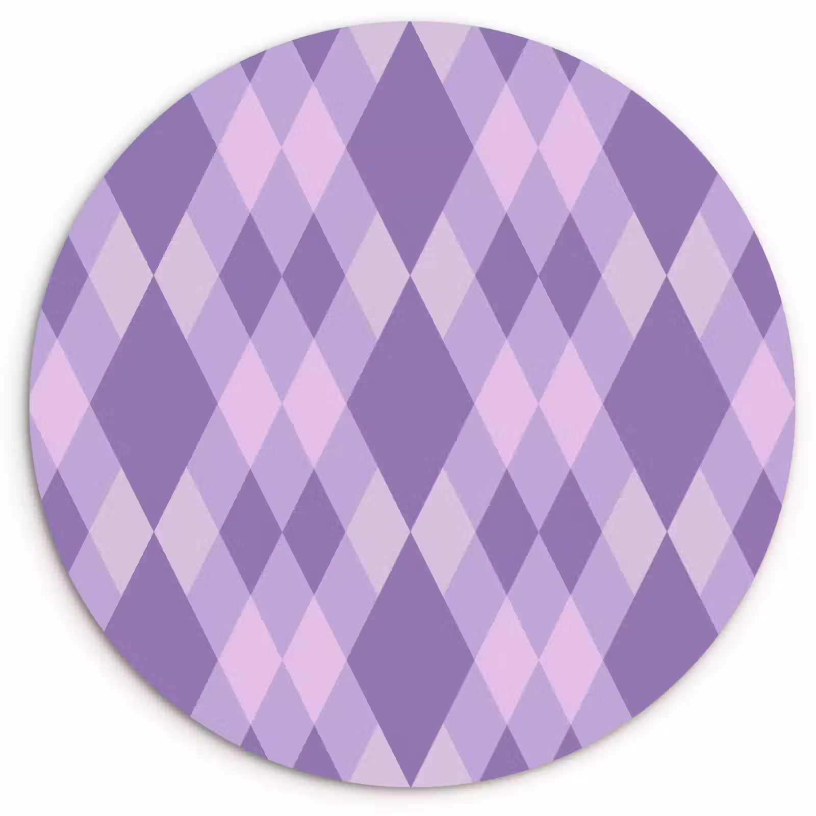 Muurcirkel glas - Paars - Geometrisch - Ruiten - Argyle - Patroon — 1