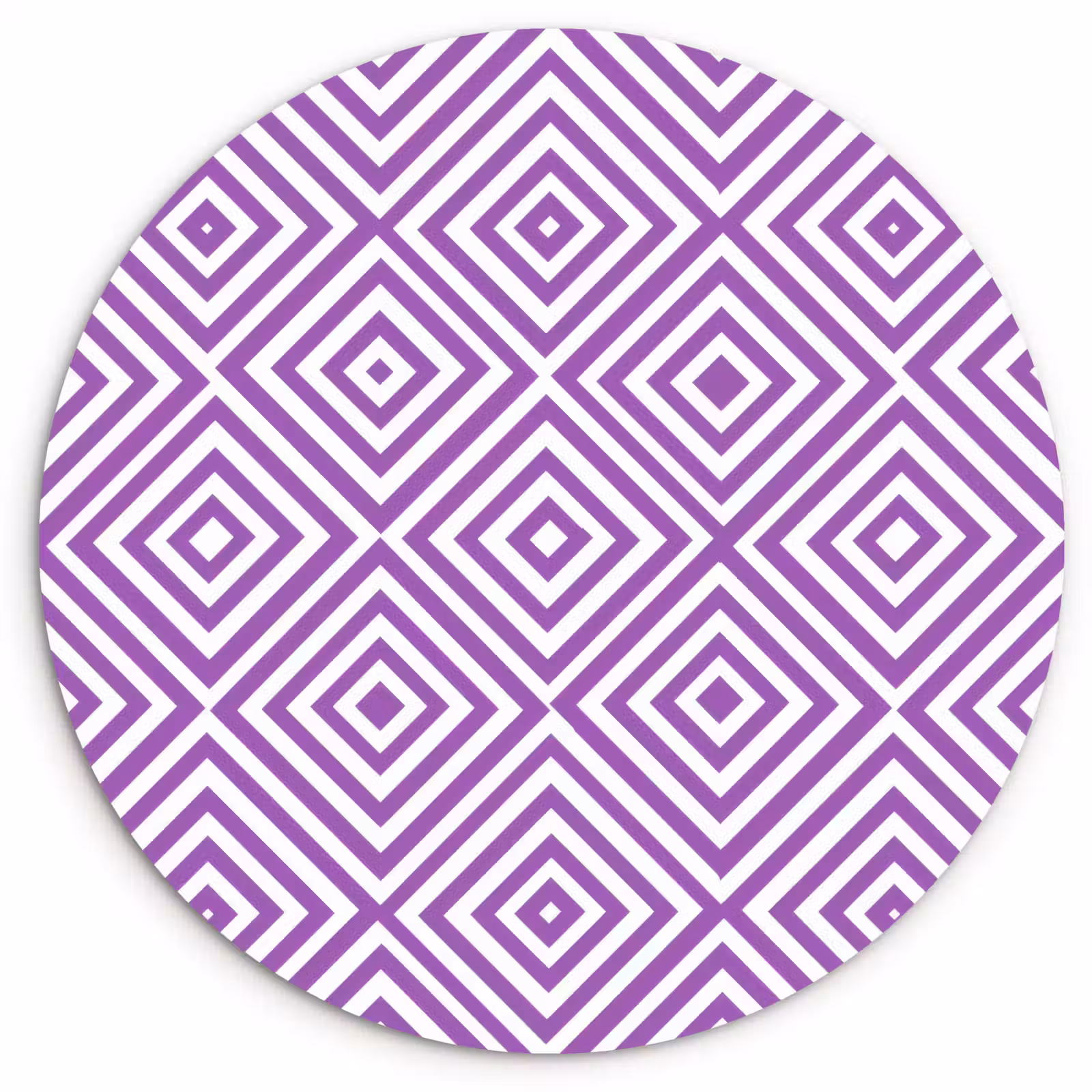 Muurcirkel glas - Paars - Geometrisch - Ruiten - Concentrisch - Patroon — 1