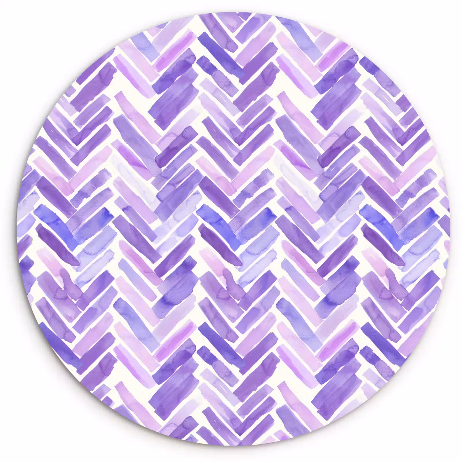 Muurcirkel glas - Paars - Visgraat - Aquarel - Penseelstreken - Patroon — 1