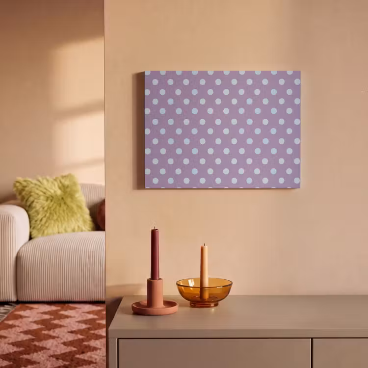 Akoestisch schilderij - Paars - Blauw - Geometrisch - Stippen - Polka Dot - Patroon — 2