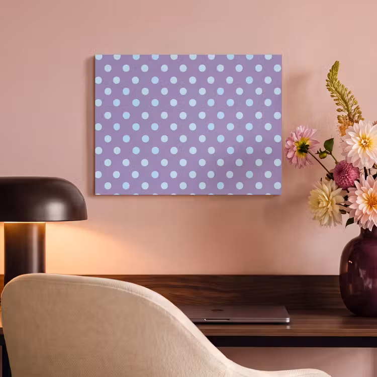 Akoestisch schilderij - Paars - Blauw - Geometrisch - Stippen - Polka Dot - Patroon — 4