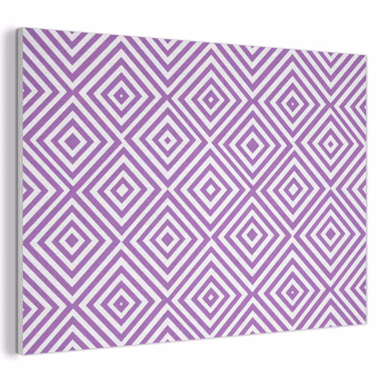 Akoestisch schilderij - Paars - Geometrisch - Ruiten - Concentrisch - Patroon — 1