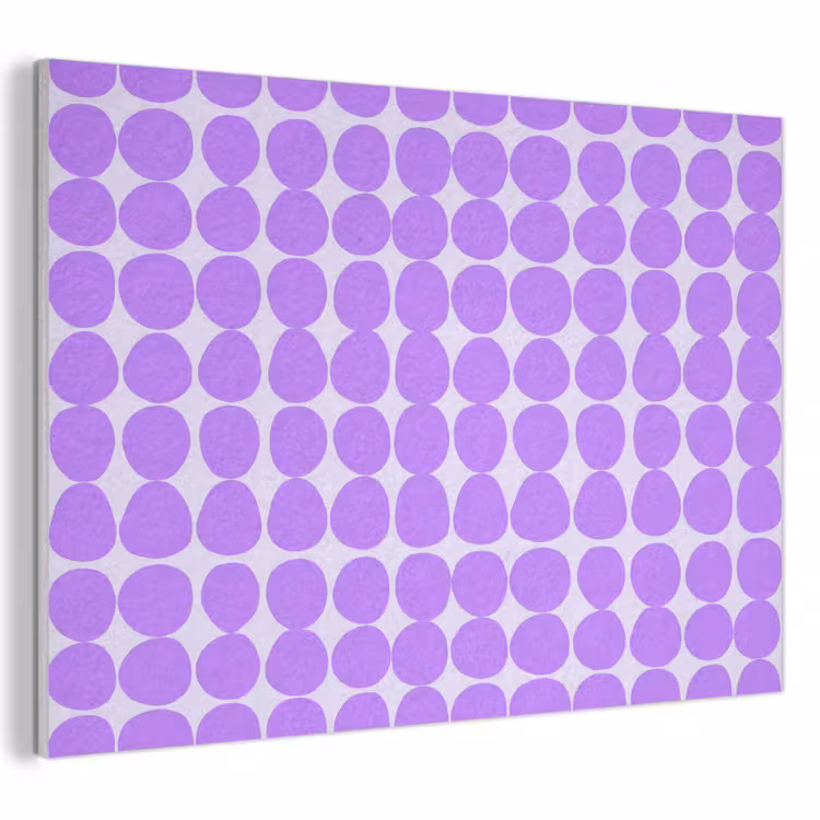 Akoestisch schilderij - Paars - Geometrisch - Stippen - Polka Dot - Patroon — 1