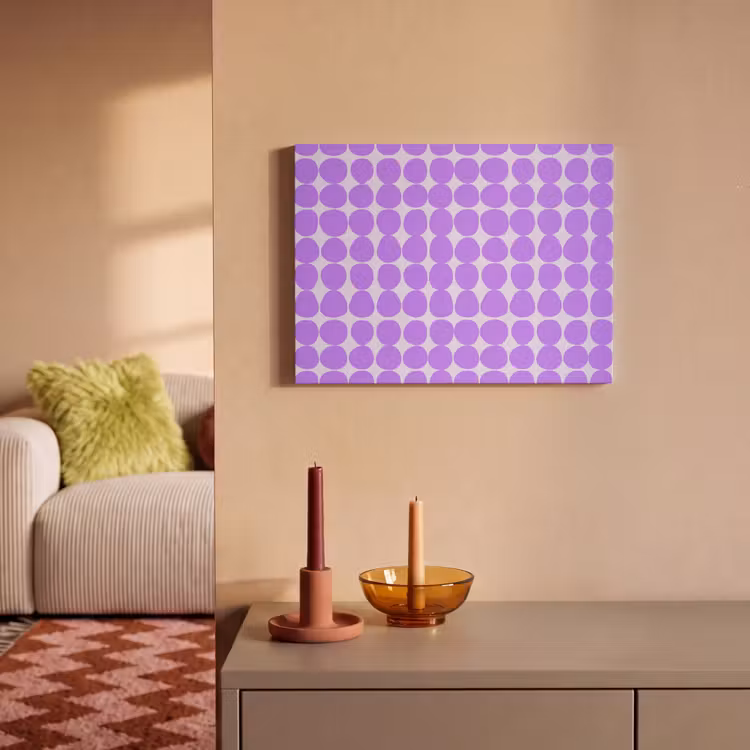 Akoestisch schilderij - Paars - Geometrisch - Stippen - Polka Dot - Patroon — 2