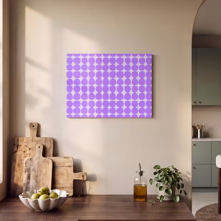 Akoestisch schilderij - Paars - Geometrisch - Stippen - Polka Dot - Patroon — 3