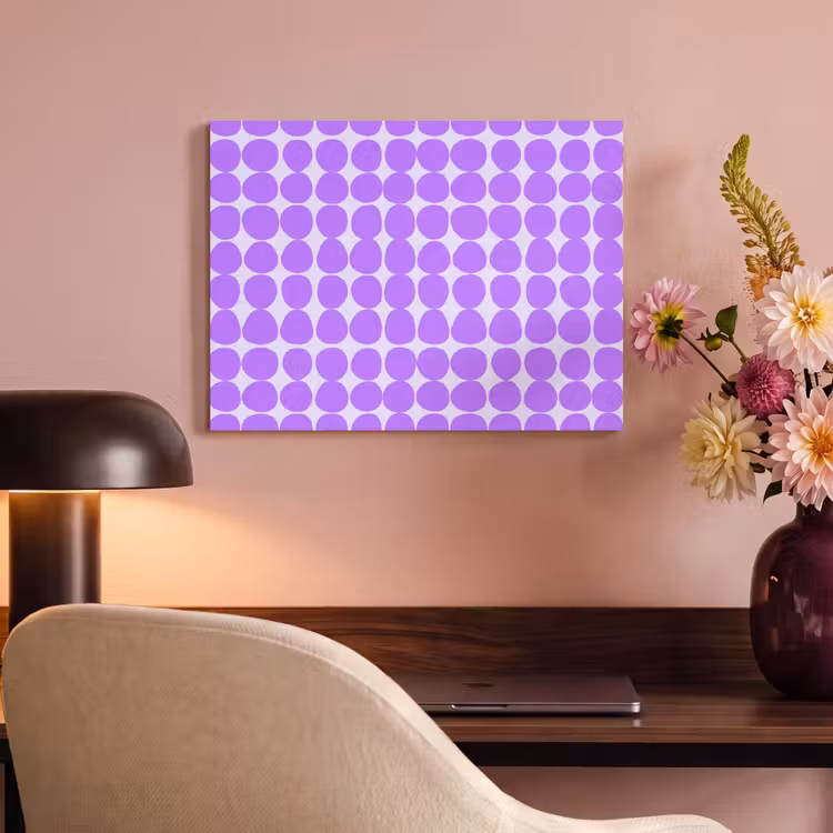 Akoestisch schilderij - Paars - Geometrisch - Stippen - Polka Dot - Patroon — 4