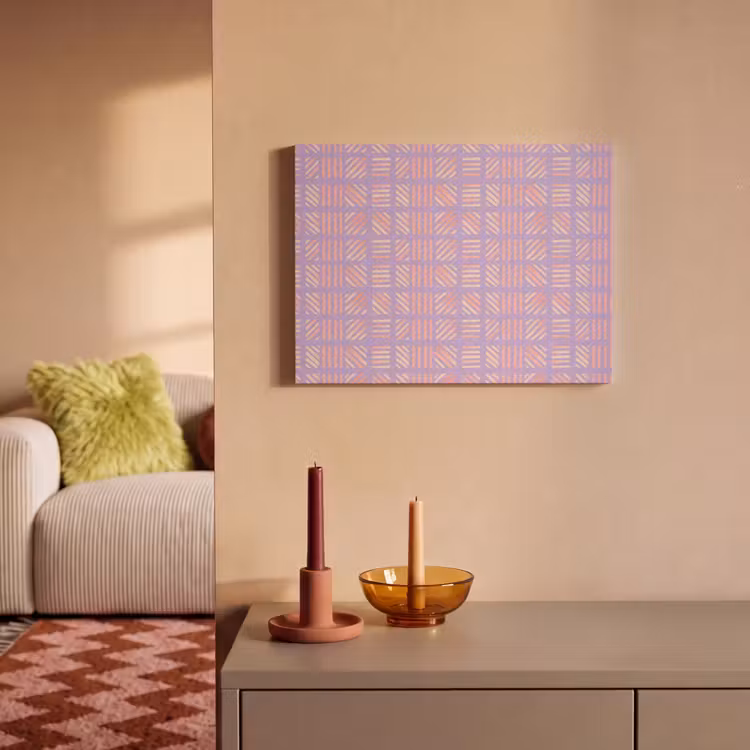 Akoestisch schilderij - Paars - Roze - Geometrisch - Strepen - Blokken - Patroon — 2