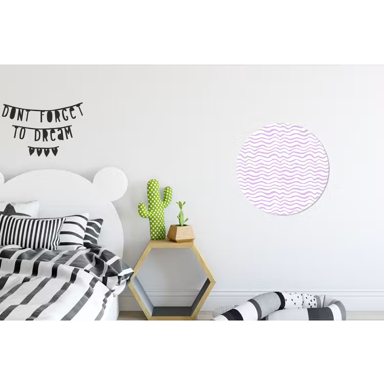 Muurcirkel aluminium - Lila - Geometrisch - Golfjes - Lijnen - Patroon — 5