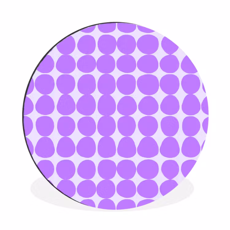 Muurcirkel aluminium - Paars - Geometrisch - Stippen - Polka Dot - Patroon — 1