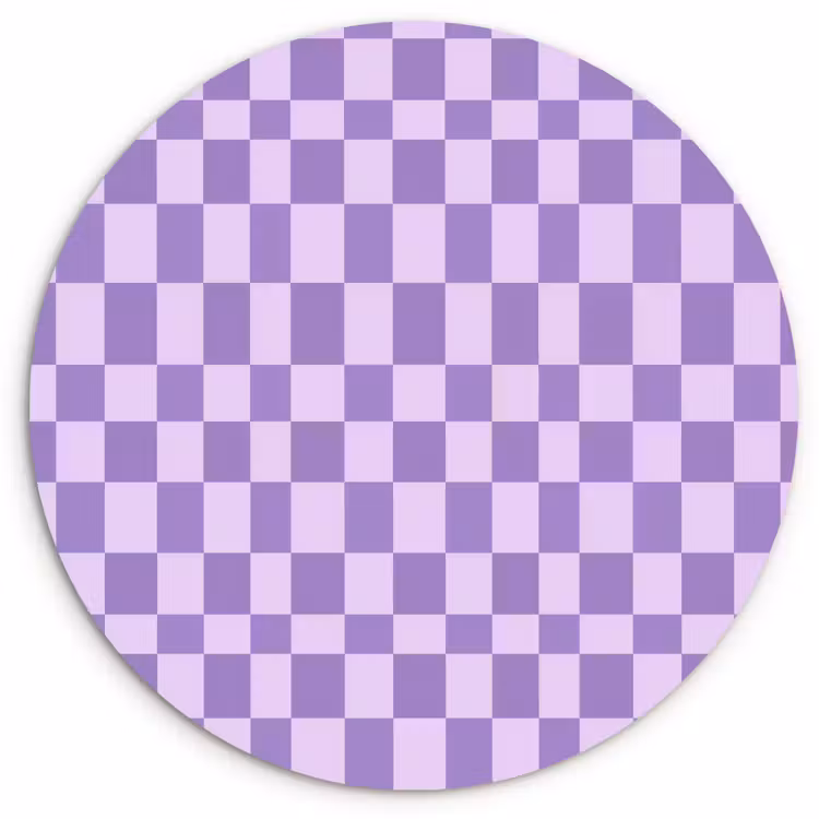 Muurcirkel glas - Paars - Geometrisch - Dambord - Blokken - Patroon — 1