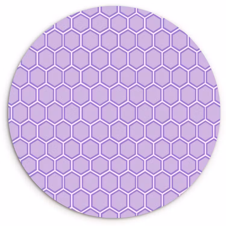 Muurcirkel glas - Paars - Geometrisch - Honeycomb - Bijenraat - Patroon — 1