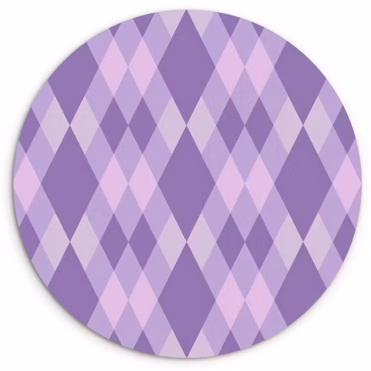Muurcirkel glas - Paars - Geometrisch - Ruiten - Argyle - Patroon — 1