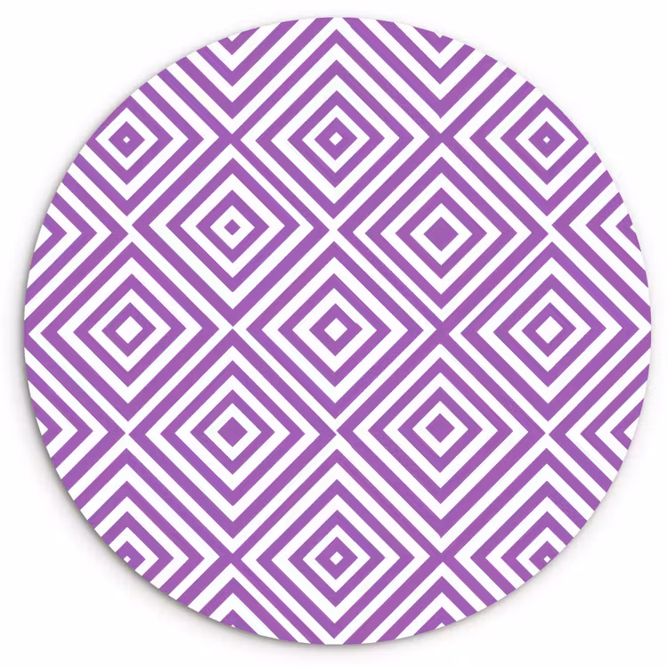 Muurcirkel glas - Paars - Geometrisch - Ruiten - Concentrisch - Patroon — 1