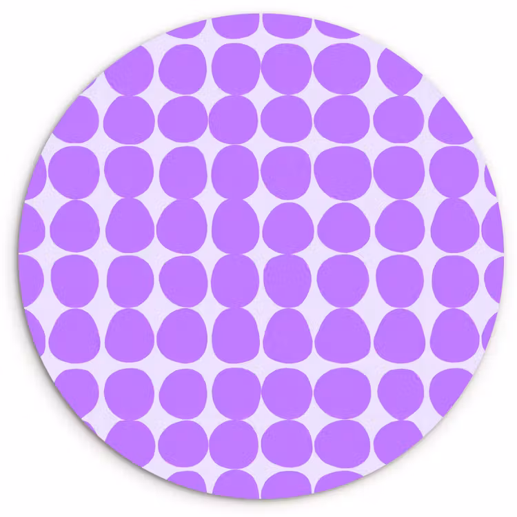 Muurcirkel glas - Paars - Geometrisch - Stippen - Polka Dot - Patroon — 1