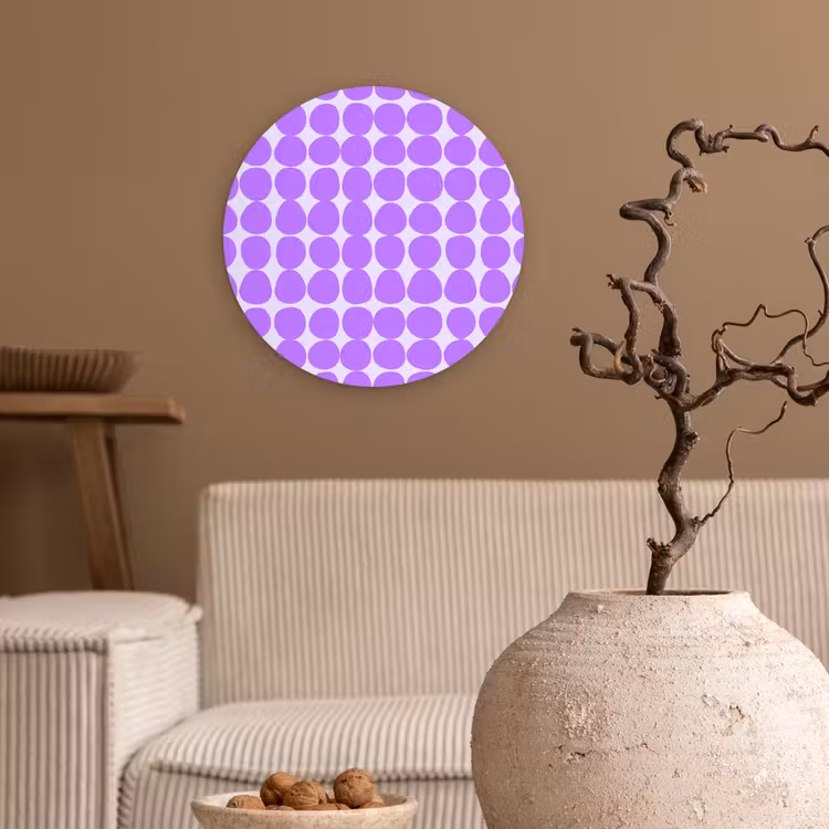 Muurcirkel glas - Paars - Geometrisch - Stippen - Polka Dot - Patroon — 2