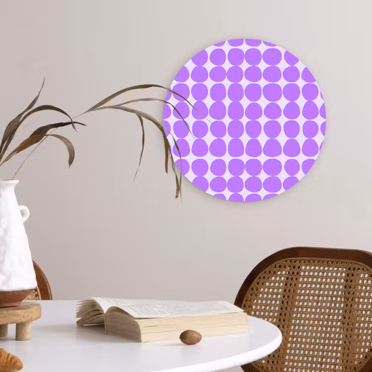 Muurcirkel glas - Paars - Geometrisch - Stippen - Polka Dot - Patroon — 4