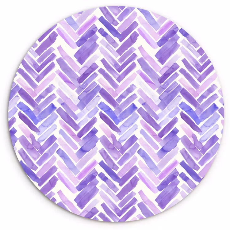 Muurcirkel glas - Paars - Visgraat - Aquarel - Penseelstreken - Patroon — 1