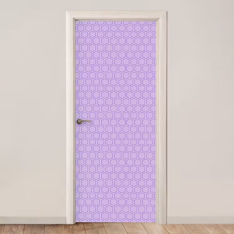 Deursticker - Paars - Geometrisch - Honeycomb - Bijenraat - Patroon — 1