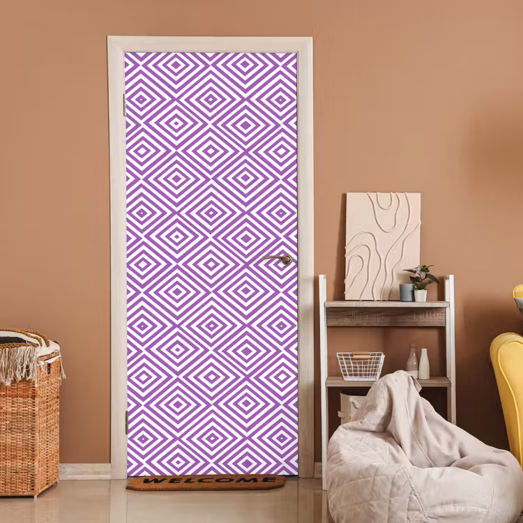 Deursticker - Paars - Geometrisch - Ruiten - Concentrisch - Patroon — 2