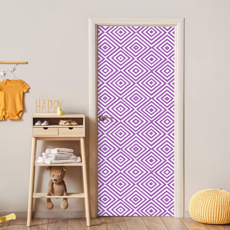 Deursticker - Paars - Geometrisch - Ruiten - Concentrisch - Patroon — 6