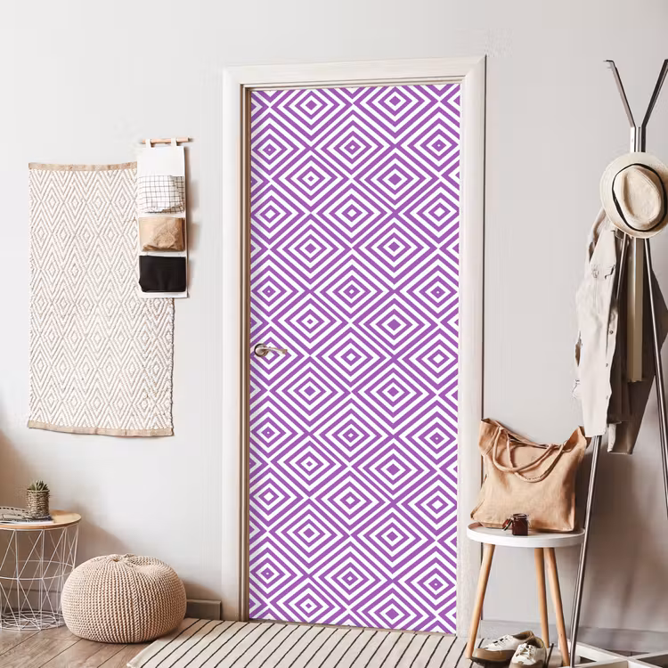 Deursticker - Paars - Geometrisch - Ruiten - Concentrisch - Patroon — 8