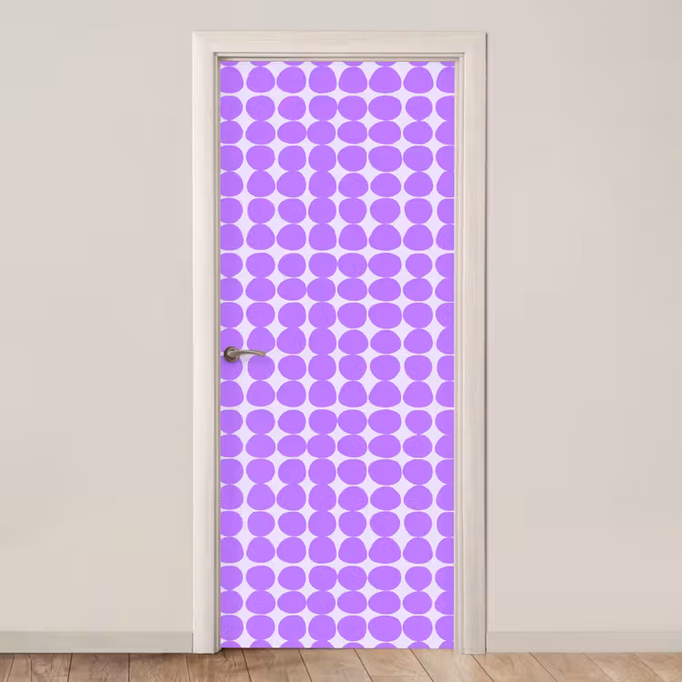 Deursticker - Paars - Geometrisch - Stippen - Polka Dot - Patroon — 1