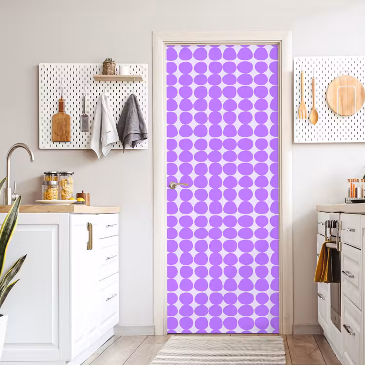 Deursticker - Paars - Geometrisch - Stippen - Polka Dot - Patroon — 7