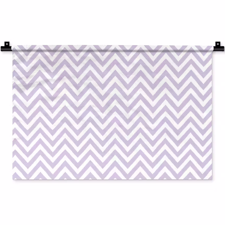 Wandkleed - Lila - Geometrisch - Chevron - Zigzag - Patroon — 1