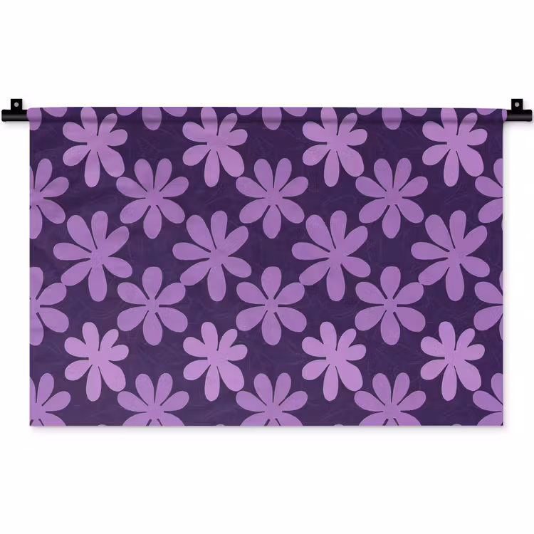 Wandkleed - Paars - Botanisch - Bloemen - Retro - Patroon — 1