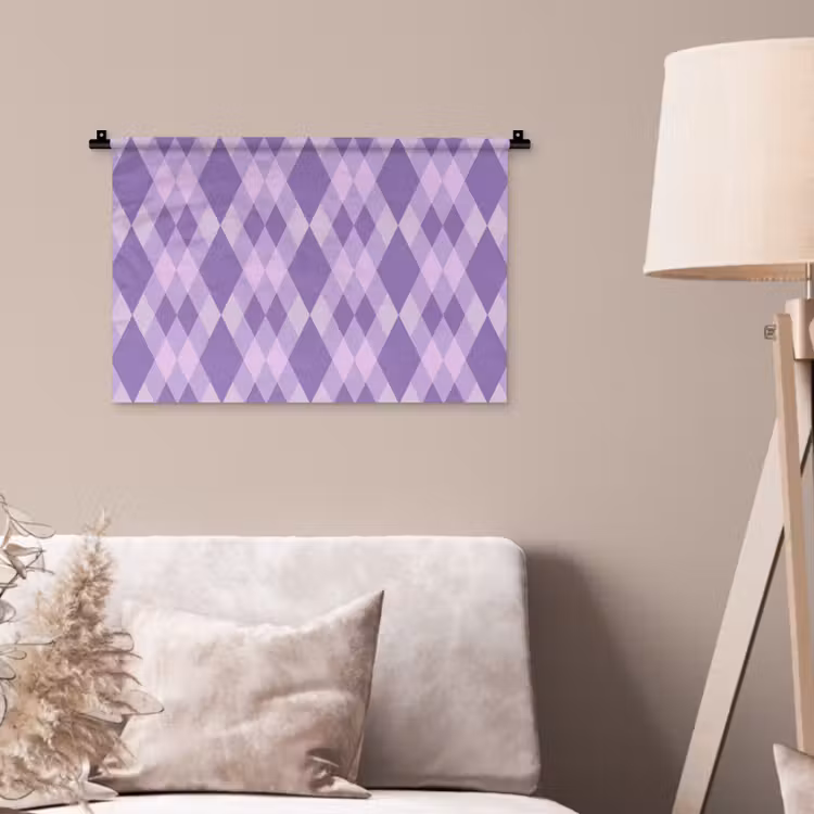 Wandkleed - Paars - Geometrisch - Ruiten - Argyle - Patroon — 2