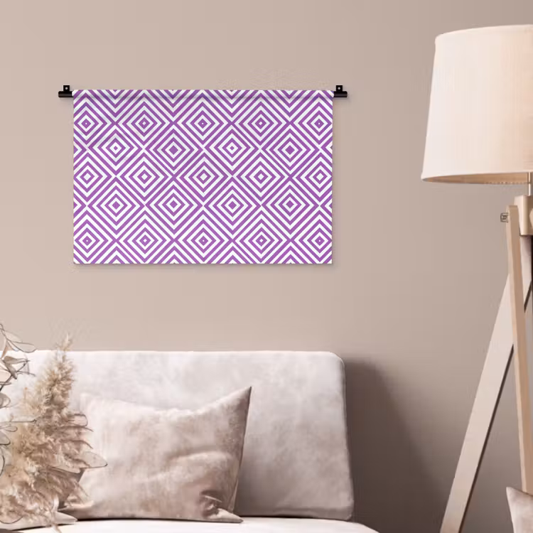 Wandkleed - Paars - Geometrisch - Ruiten - Concentrisch - Patroon — 2