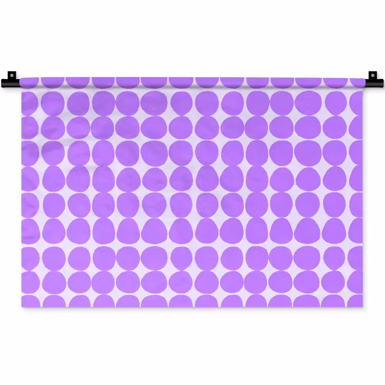 Wandkleed - Paars - Geometrisch - Stippen - Polka Dot - Patroon — 1