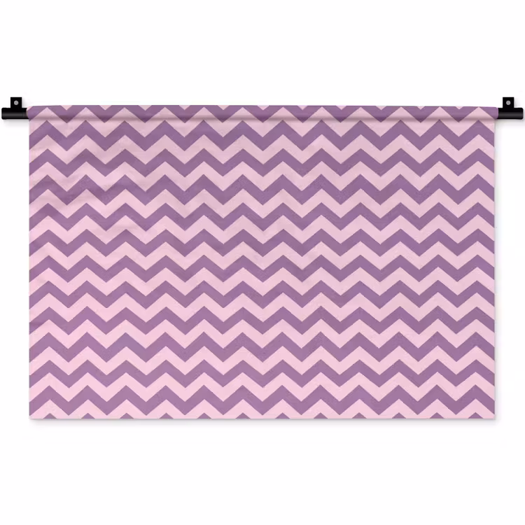 Wandkleed - Paars - Roze - Geometrisch - Chevron - Zigzag - Patroon — 1