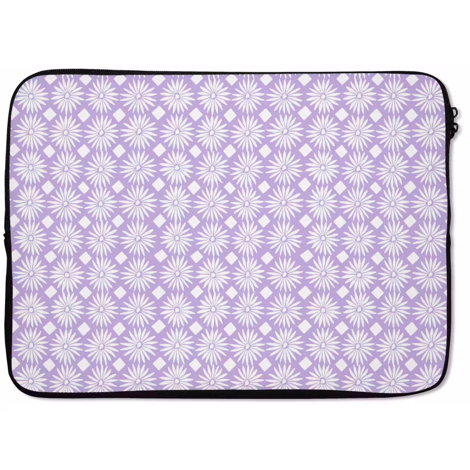 Laptophoes Lila - Botanisch - Bloemen - Margrieten - Patroon — 1