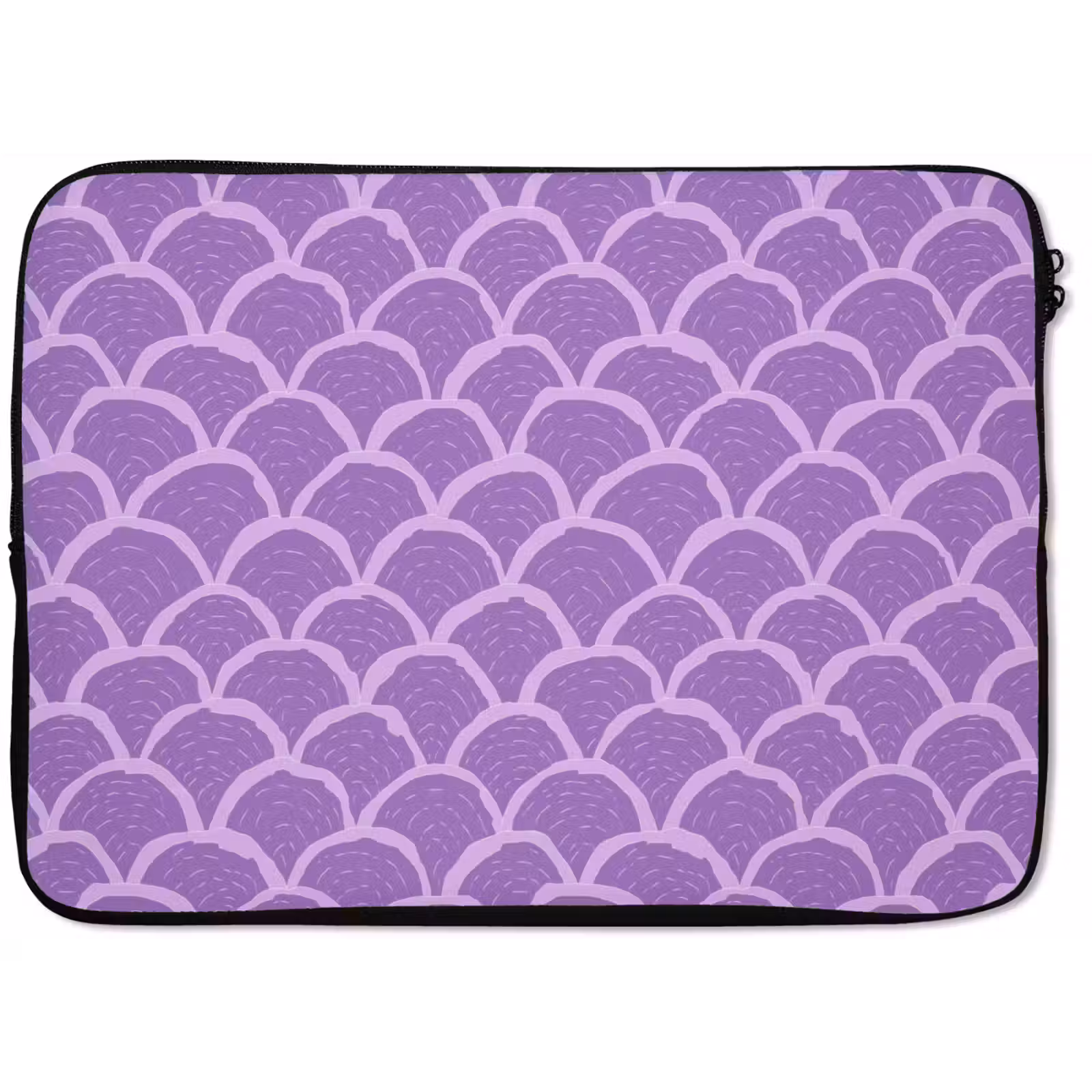 Laptophoes Paars - Schubber - Schelpen - Handgetekend - Patroon — 1