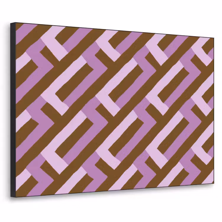 Art frame - Bruin - Roze - Geometrisch - Meander - Patroon — 1