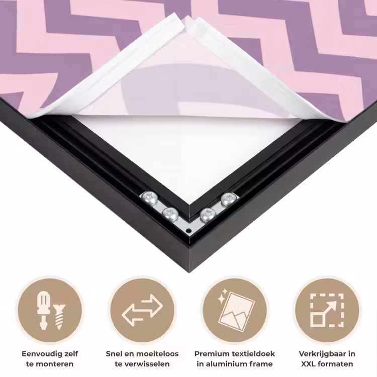 Art frame - Paars - Roze - Geometrisch - Chevron - Zigzag - Patroon — 4